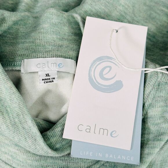 Johnny Was Calme Sweater Women Extra Large Puff Sleeve Cozy Sweatshirt Green XL - Picture 9 of 14